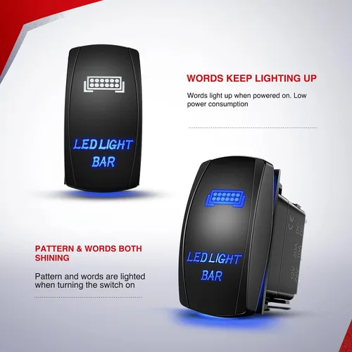 Vista 7 de Barra de luz LED Nilight. arnés de cableado, kit de 12 V, interruptor basculante, láser de 5 pines, interruptor de encendido y apagado impermeable