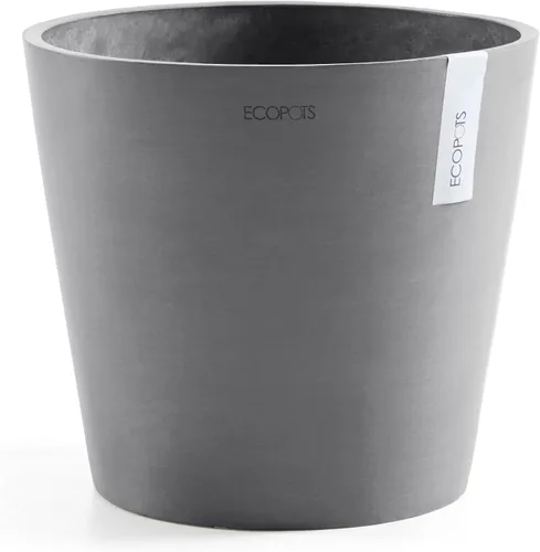 Vista 18 de Ecopots Amsterdam - Maceta redonda para flores, color gris oscuro, 8