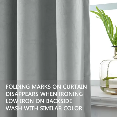 Vista 100 de cololeaf Panel de cortinas opacas de terciopelo con forro para cine en casa, cortina de ganchos planos para barra transversal o pista, 100 pulgadas