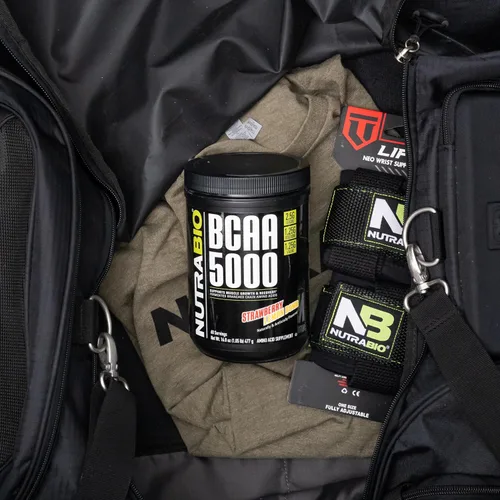 Vista 10 de NutraBio BCAA 5000 Polvo - BCAA fermentado vegano - Apoya el crecimiento muscular magro, la recuperación, la resistencia - 60 porciones - Kiwi fresa