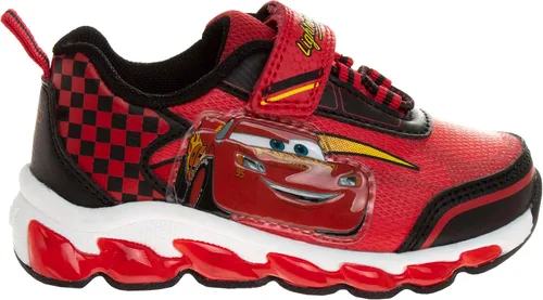 Vista 4 de Disney Pixar Cars - Tenis con luz negra y roja para niños pequeños