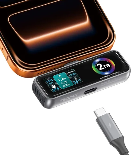 Vista 10 de TWOPAN 1TB Magsafe Pro SSD, huella digital, ventilador de enfriamiento, 40W