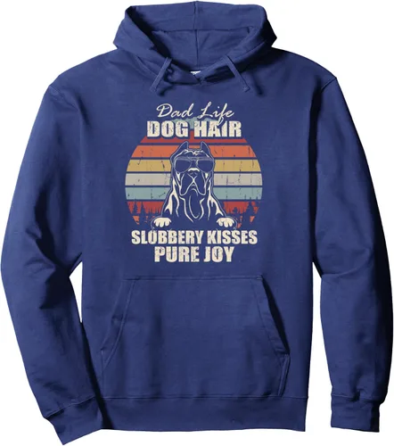 Vista 6 de Presa Canario Dad Life Dog Hair Slobbery Kisses Father's Day Pullover Hoodie Negro