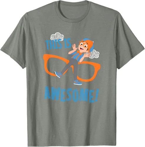 Vista 24 de Blippi This is Awesome Glasses - Camiseta talla S Azul Pastel