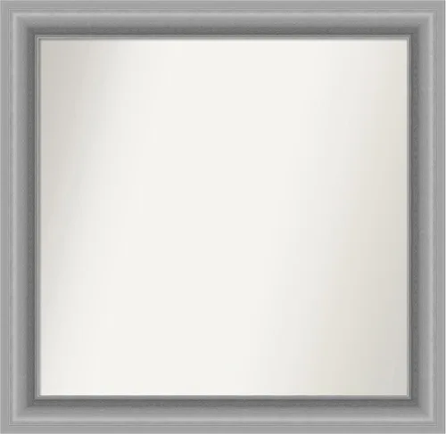 Vista 42 de Amanti Art Espejo de baño plateado para sobre fregadero, 26 x 26 pulgadas, espejo cuadrado de níquel pulido, marco de madera tradicional mediano, se