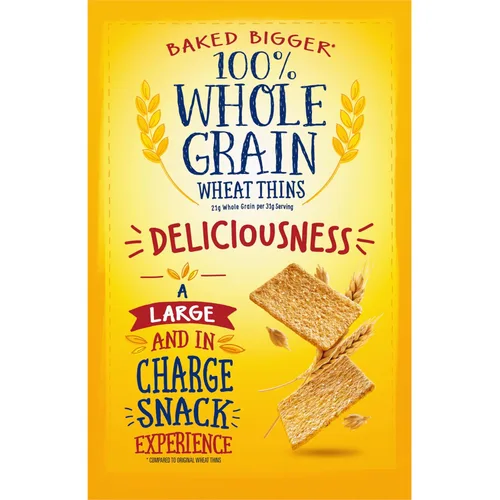 Vista 16 de Wheat Thins BIG Snacks, galletas de trigo integral de grano entero, galletas a granel, cajas de 6 a 8 onzas