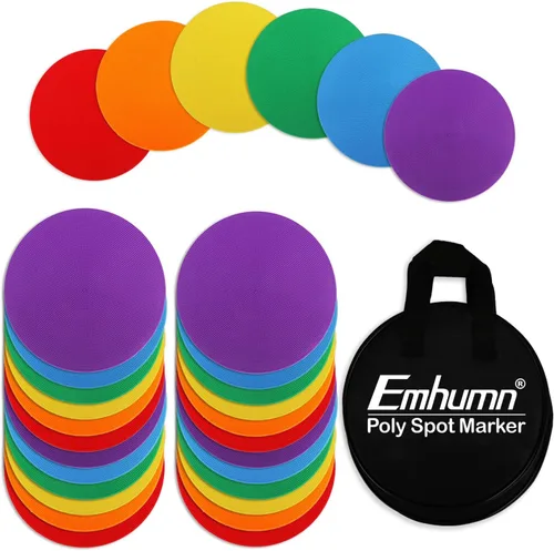 Vista 11 de Marcadores de punto Emhumn de 4 pulgadas y 9 pulgadas de polietileno para puntos de agilidad para entrenamiento en gimnasio/educación física, baile