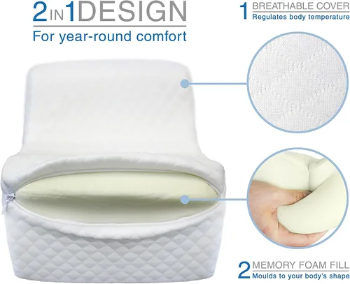 Vista 2 de VViViD Almohada de espuma viscoelástica pura para aliviar el dolor de la rodilla