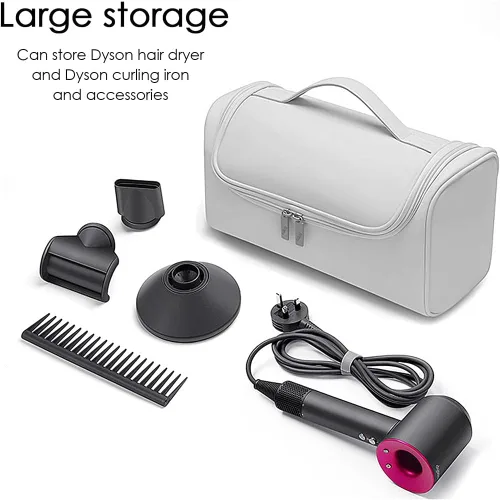 Vista 3 de Bolsa de viaje para herramientas para el cabello, funda de transporte Shark Flexstyle, organizador de herramientas para el cabello de apertura Gris