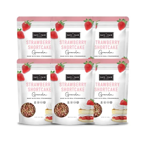 Vista 14 de Safe + Fair All American Granola – Snack sin gluten y vegano – Avena integral con fresas reales, arándanos y arándanos rojos – Sin OMG, kosher, sin