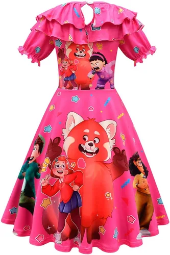 Vista 2 de Vestido de princesa para niñas con dibujos animados de película de panda, ropa de juego