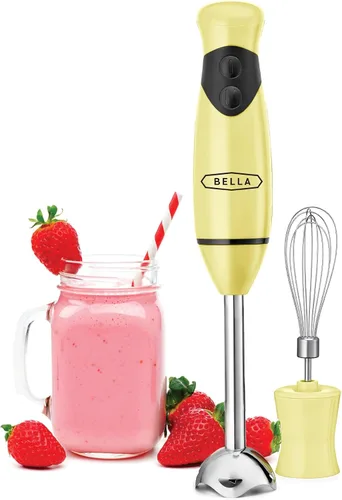 Vista 7 de BELLA Batidora de Mano de Inmersión, Mezclador Portátil con Accesorio de Batidor - Exprimidor Manual Eléctrico, Sacude, Hace Comida para Bebés