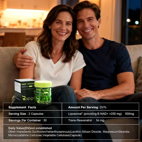 Vista 6 de RAPGET Suplemento liposomal NAD + Resveratrol - Suplemento NMN alternativo de alta pureza NAD + Suplemento para energía - Apoyo a la salud celular
