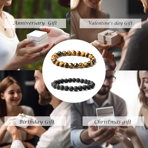 Vista 34 de Tigers Eye Protection Handmade Bracelet Best Present For Men Women Attract Wealth Chakra Feng Shui Stretchy Beaded Bracelets Lucky Friendship
