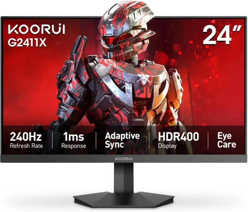 Vista 13 de KOORUI - Monitor para juegos, pantalla Nano IPS QHD de 24", monitor de computadora 1440P 165Hz, pantalla PC 2K de 1ms, 100% sRGB, sincronización