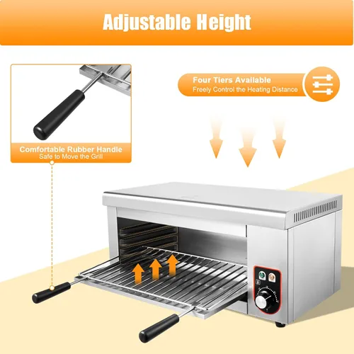 Vista 4 de Horno eléctrico de una sola pared, horno tostador de convección de 1500 W, capacidad media, hornear, asar, freír al aire, tostar, mantener el calor