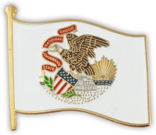 Vista 17 de PinMart Pin de solapa esmaltado con bandera del estado de EE. UU Chapado en oro de Alabama