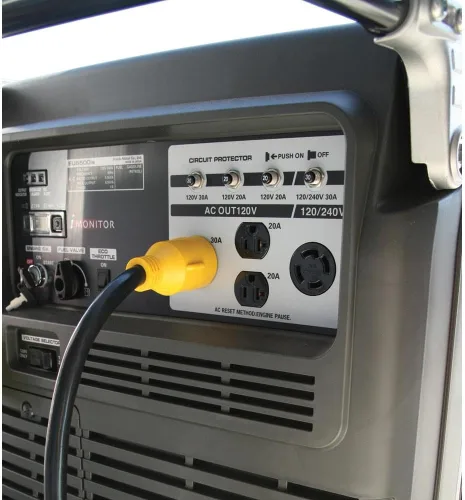 Vista 3 de Adaptador de generador PowerGrip con conexión estándar de hembra de 30 amperios y macho de seguridad de 30 amperios de 12 pulgadas de Camco, 3