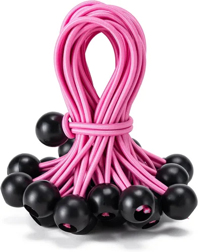 Vista 18 de Paquete de 30 cuerdas elásticas con bola, cuerdas elásticas resistentes de 4 pulgadas, lona de toldo con bolas elásticas para amarre de dosel