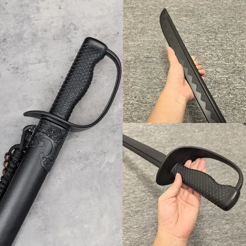 Vista 8 de 1 espada de sable de caballería de polipropileno de plástico larga con vaina, adecuada, accesorio de decoración Katana espada