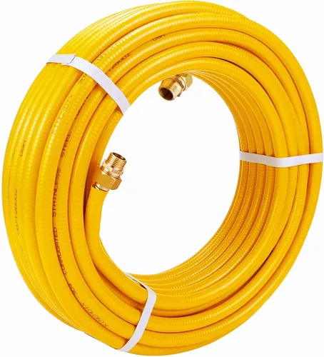 Vista 8 de CSST Tubo de acero inoxidable corrugado de 37 pies 1/2 pulgada flexible de tubería de gas natural Kit de conversión de propano manguera de parrilla