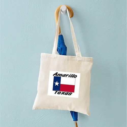 Vista 4 de CafePress Amarillo Texas Tote Bag Reutilizable Natural Beige Bolsa de compras de lona