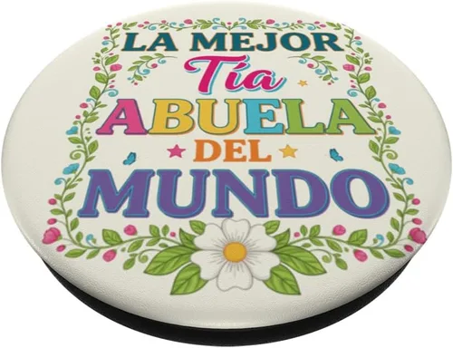 Vista 2 de Great Aunt La Mejor Tia Abuela Del Mundo Floral PopSockets Adhesive PopGrip