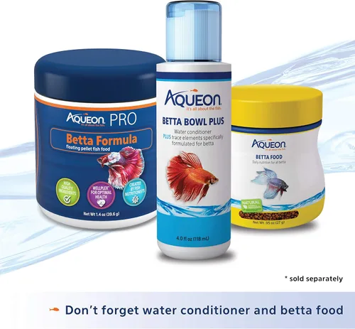 Vista 5 de Aqueon Betta Puzzle - Kit de tanque de peces de acuario, azul, medio galón