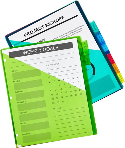 Vista 8 de Separadores Avery de plástico insertables con pestañas, 8 pestañas multicolores, none
