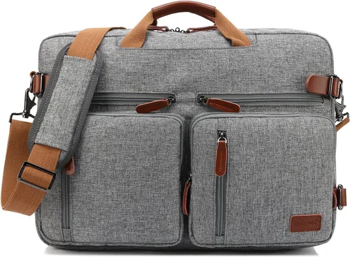 Vista 8 de CoolBELL Mochila convertible tipo mensajero, bolsa de hombro, funda para laptop, bolso de mano, maletín de negocios, mochila de viaje