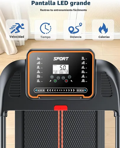Vista 4 de Cinta de correr plegable debajo del escritorio con asa Negro