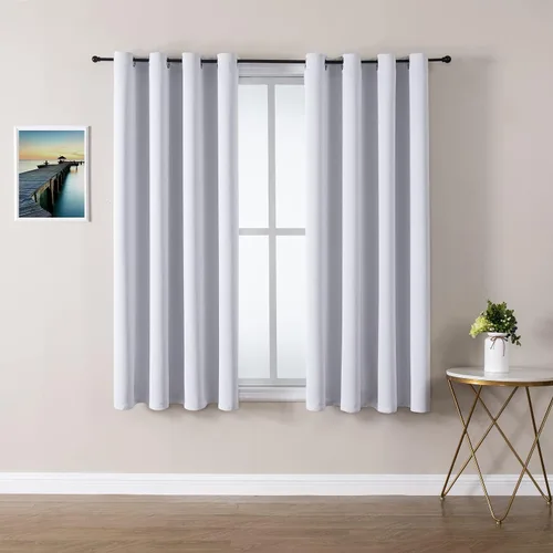 Vista 140 de ChrisDowa - Cortinas cortas para ventana de 40 pulgadas para dormitorio - Cortinas cortas con ojales y aislamiento térmico para oscurecer