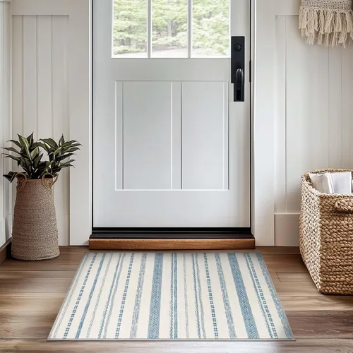 Vista 32 de jinchan - Tapete de pasillo marroquí de 2 x 6 pies con líneas, bohemio, lavable, para cocina, suave, geométrico, de lana sintética, antideslizante