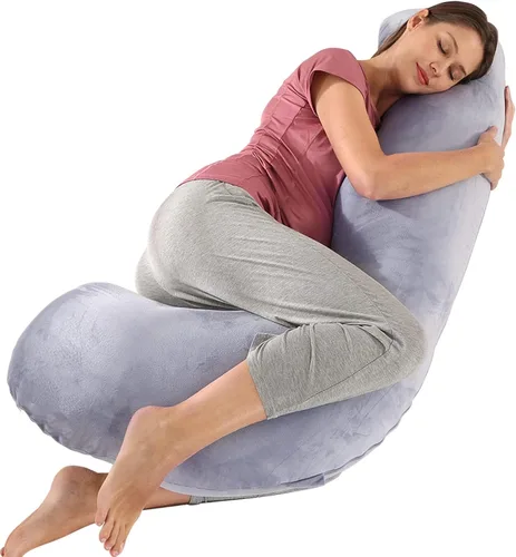 Vista 11 de BATTOP - Almohadas de embarazo con funda refrescante, almohada de maternidad para dormir, soporte para vientre, caderas, piernas, imprescindibles