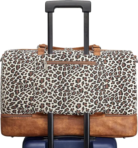 Vista 4 de Newshows Bolsa de viaje para mujer con manga para equipaje, marrón (Leopard-brown)), Newshows SM04V949