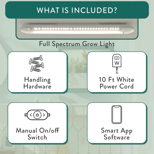 Vista 4 de Modern Sprout Smart Growframe - Soporte para plantas montado en la pared con luz LED de cultivo - Control inteligente por aplicación - Marco