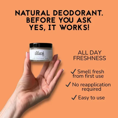 Vista 2 de The Natural Deodorant Co, Clean Bálsamo Desodorante Naranja + Bergamota 1.94 oz
