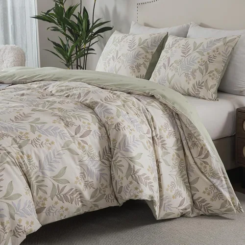 Vista 71 de HoneiLife Juegos de Fundas de Edredón Twin - Funda de Edredón Floral 100% Algodón, Juego de Ropa de Cama Transpirable de 2 Piezas con Cierre