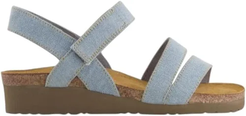 Vista 38 de Naot Kayla sandalia con taco de cuña para mujer Piel de lagarto beige