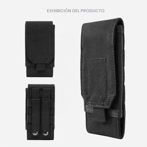 Vista 6 de Funda táctica Molle para teléfono, funda para cinturón compatible con iPhone 14 Plus/14 Pro Max/14 Pro/13 Pro Max/13 Pro/13/12 Pro Max/11 Pro Max/Xs