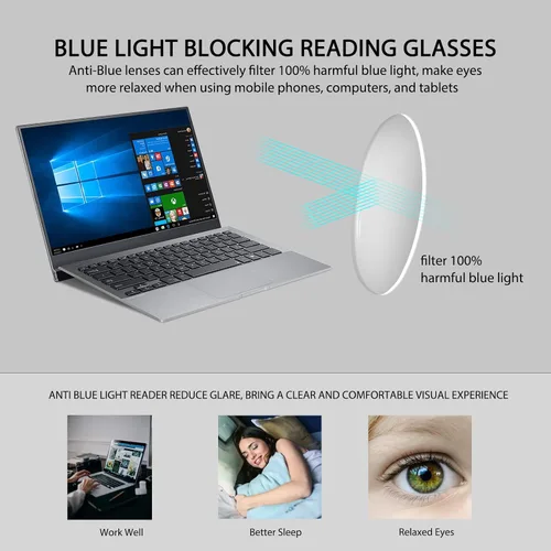 Vista 7 de Lentes de lectura multifocales fotocromáticos progresivos con bloqueo de luz azul, corte de diamante, transición, lectores multifocales