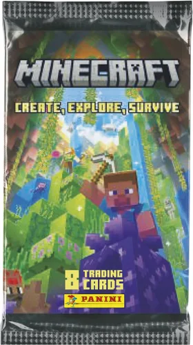Vista 2 de Panini Minecraft Trading Cards 3-Create, Explore, Survive Caja de 18 bolsillos, 004734BOX18F