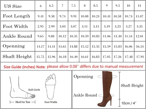 Vista 7 de Modatope Botas altas hasta la rodilla para mujer, botas de plataforma con punta puntiaguda, botas altas de tacón alto de aguja de 4 pulgadas, botas