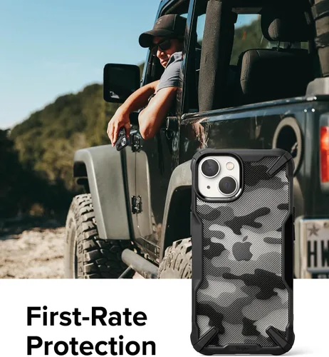 Vista 3 de Ringke - Funda para iPhone 14 Plus [Fusion-X Camo Negro] Parachoques aumentados, agarre cómodo, antideslizante, resistente, cubierta protectora a