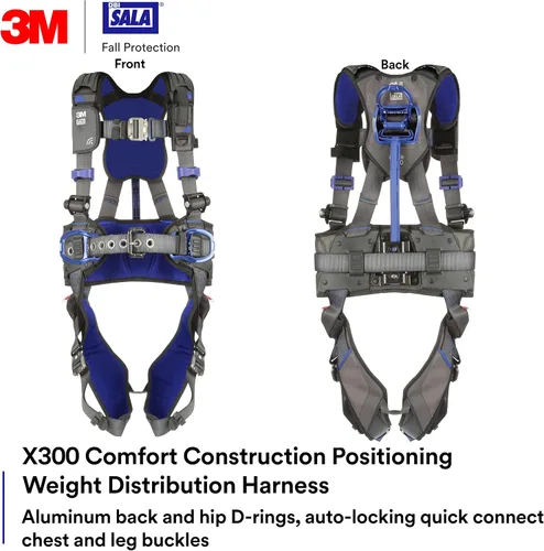 Vista 2 de Arnés de seguridad de posicionamiento de distribución de peso de construcción 3M DBI-SALA Comfort