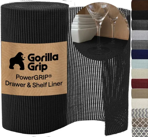 Vista 22 de GORILLA GRIP powerGRIP - Forro para estante de cajón y gabinete, agarre grueso y fuerte, forros no adhesivos que protegen armarios de cocina