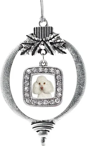 Vista 74 de Inspired Silver - Adorno con dije de reina de rodillo - Adornos navideños cuadrados de plata con joyas de circonita cúbica