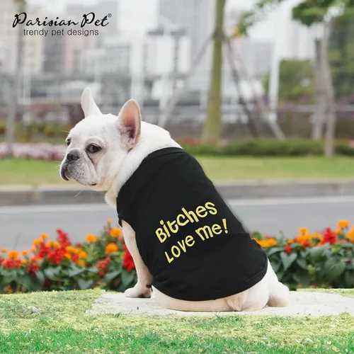 Vista 6 de Parisian Pet Camisa para perros – Camisas para perros pequeños – Ropa negra sin mangas para cachorros – Ropa transpirable para perros – Ropa