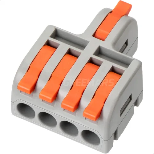 Vista 8 de 10 mini conectores de cable eléctrico, empalme de bricolaje en bloques de terminales de conector rápido de 4/6/8/9/10 vías (1 en 3 salidas, PC)