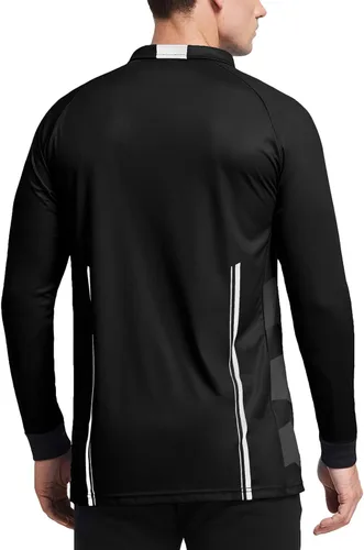 Vista 4 de FitsT4 Sports - Camiseta de árbitro de fútbol para hombre de manga larga Negro